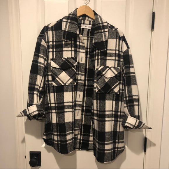 Mango Wool Blend Plaid Shacket - Picture 2 of 5